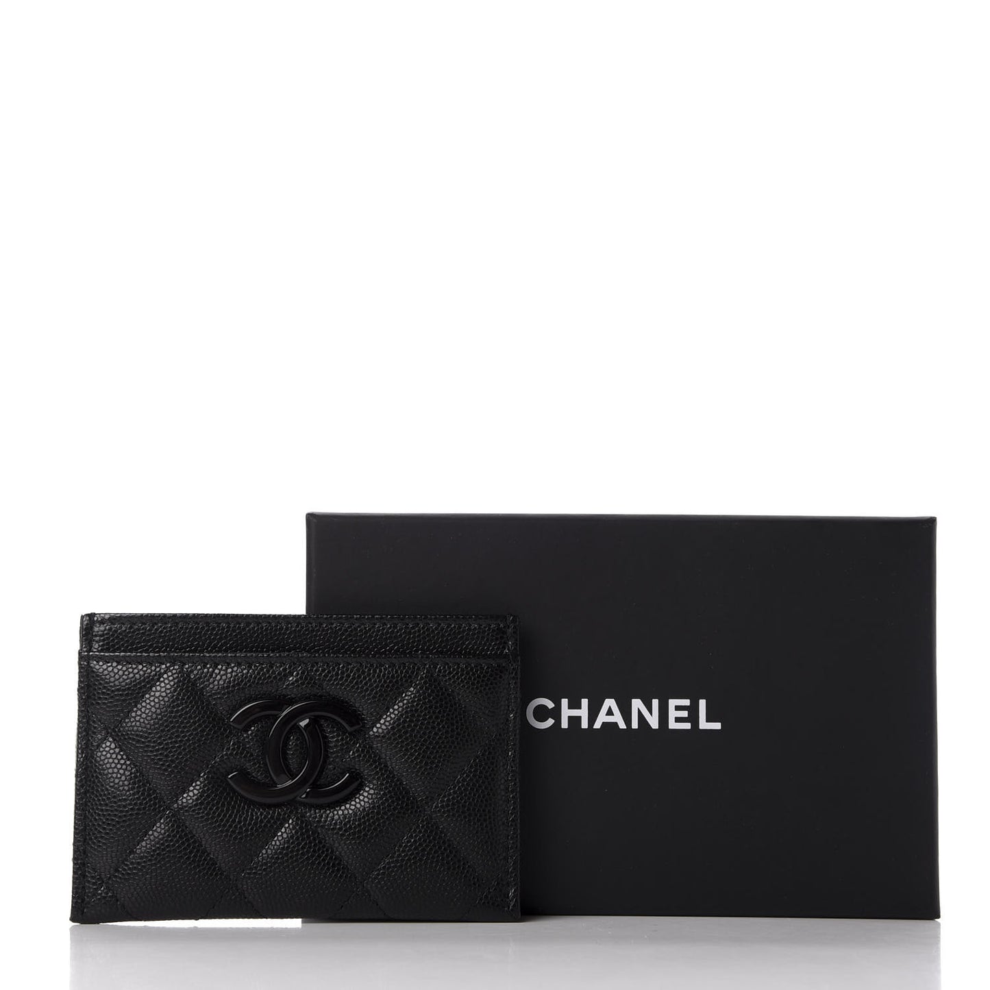 Caviar Quilted My Everything Card Holder Black