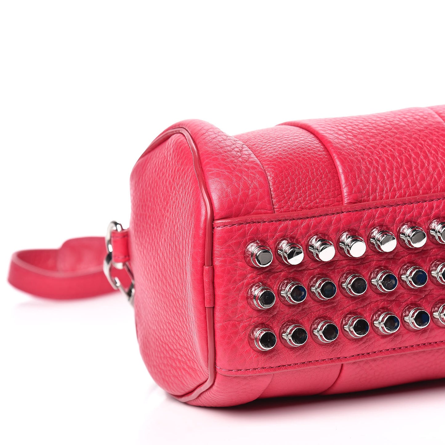 Pebbled Lambskin Mini Rockie Fuchsia Rhodium Hardware