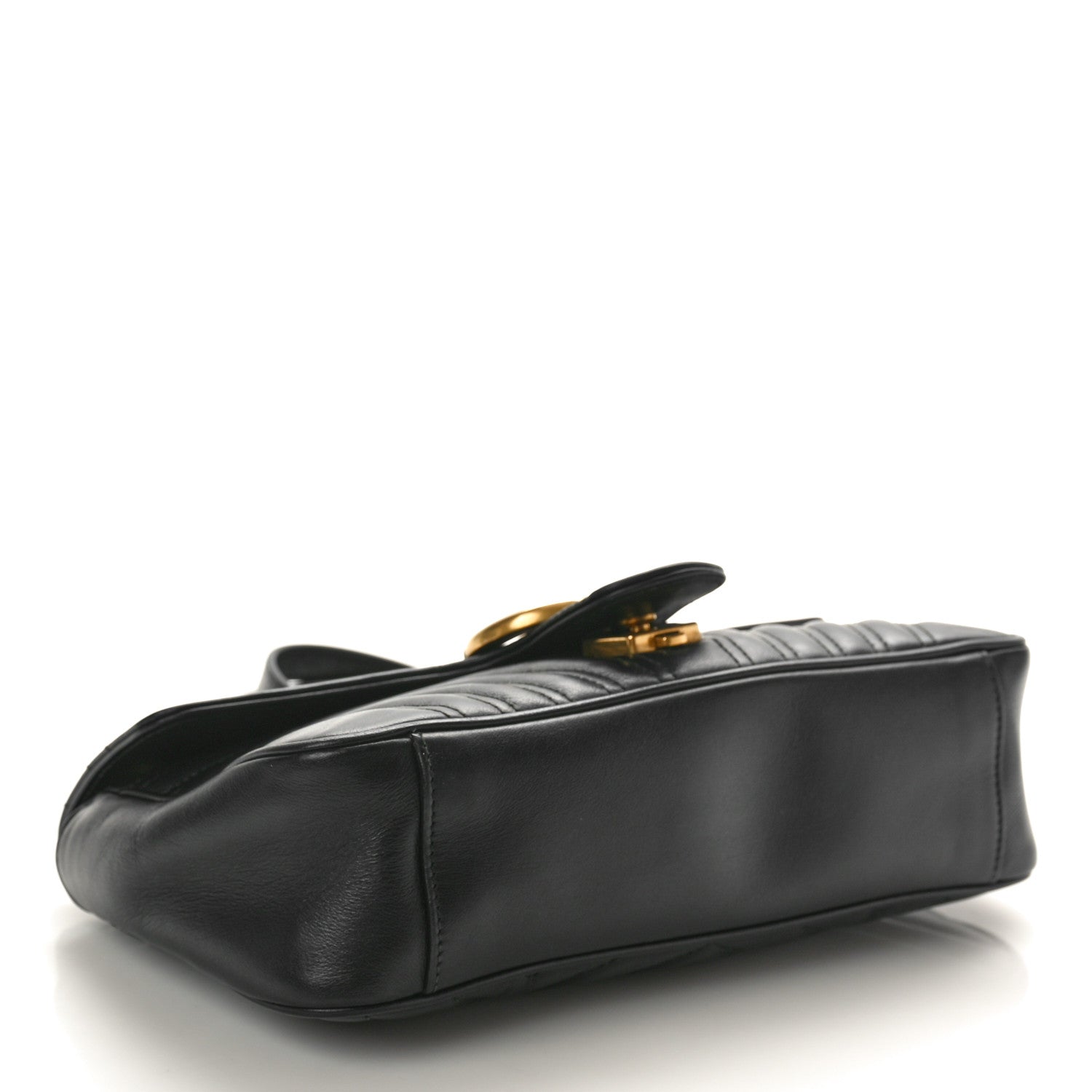 Gucci Calfskin Matelasse Small GG Marmont Shoulder Bag Black 4 of 11