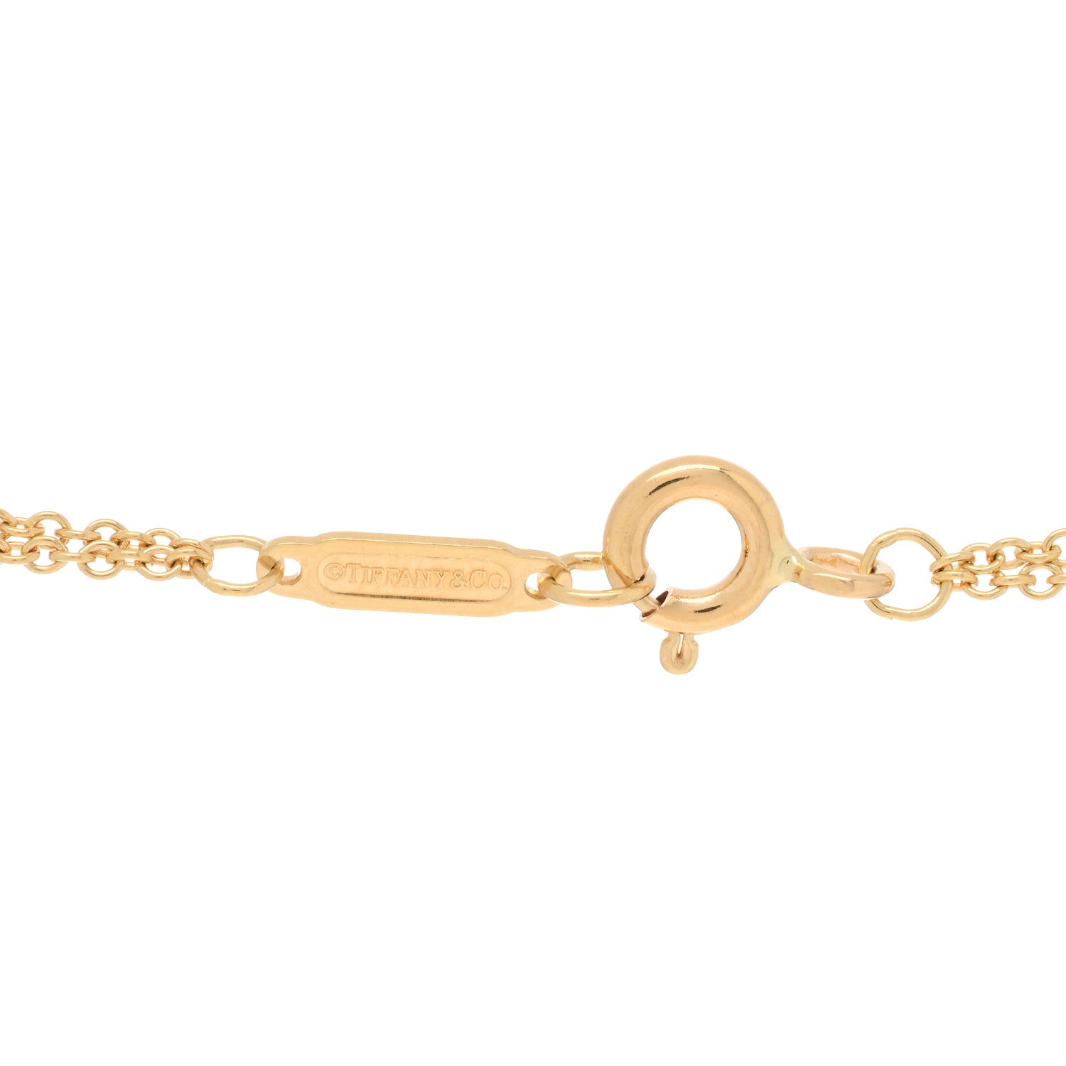 Tiffany 18K Yellow Gold Infinity Double Chain Pendant Necklace 3 of 3