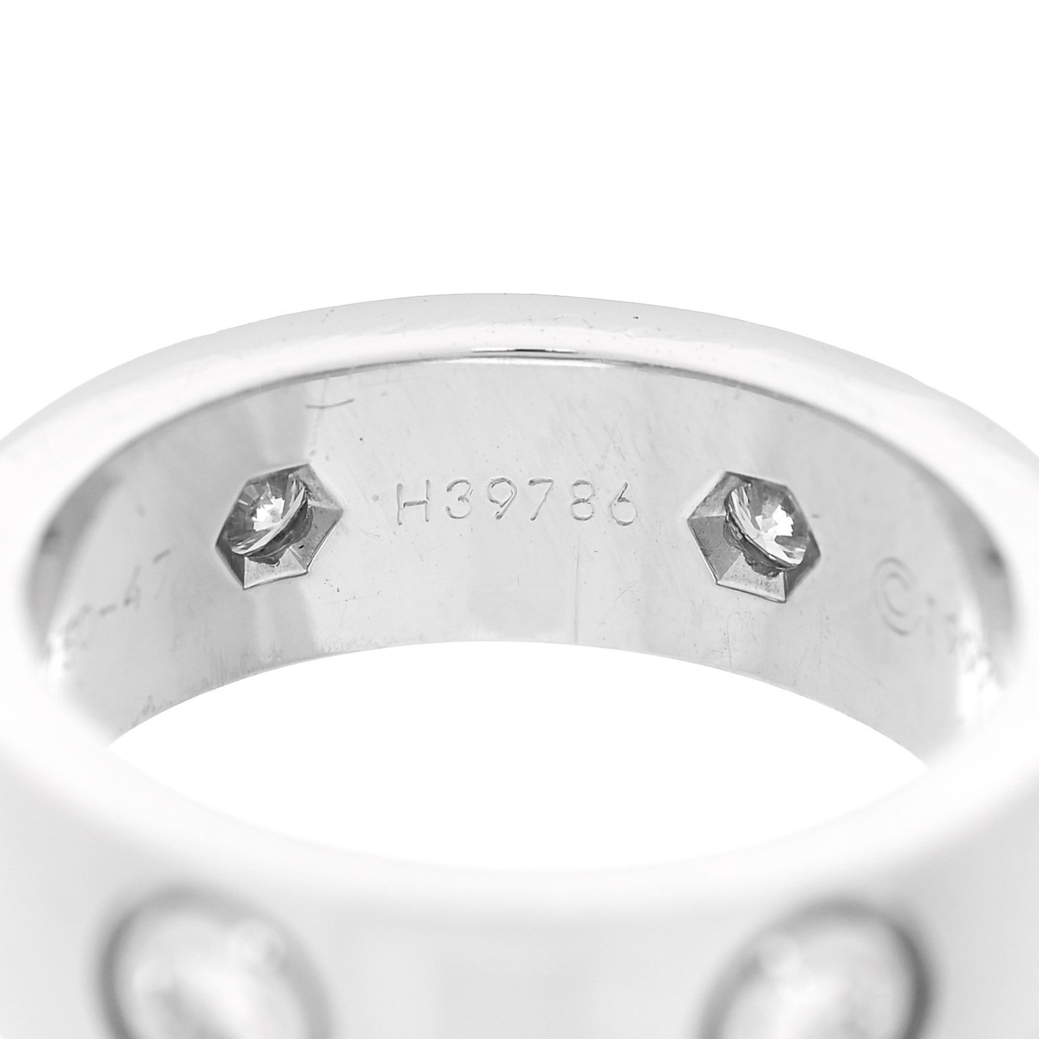 Cartier 18K White Gold 6 Diamond 5.5mm LOVE Ring 47 4 4 of 8