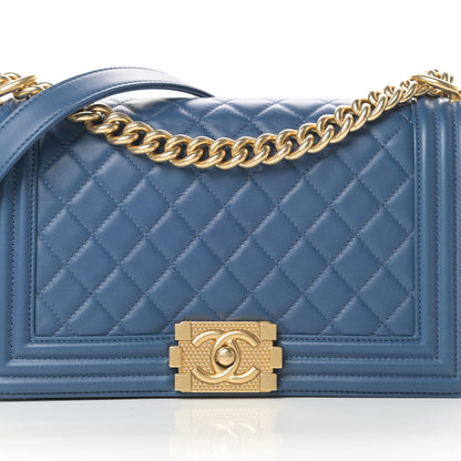 Chanel Lambskin Quilted Medium Boy Flap Blue 7 of 15