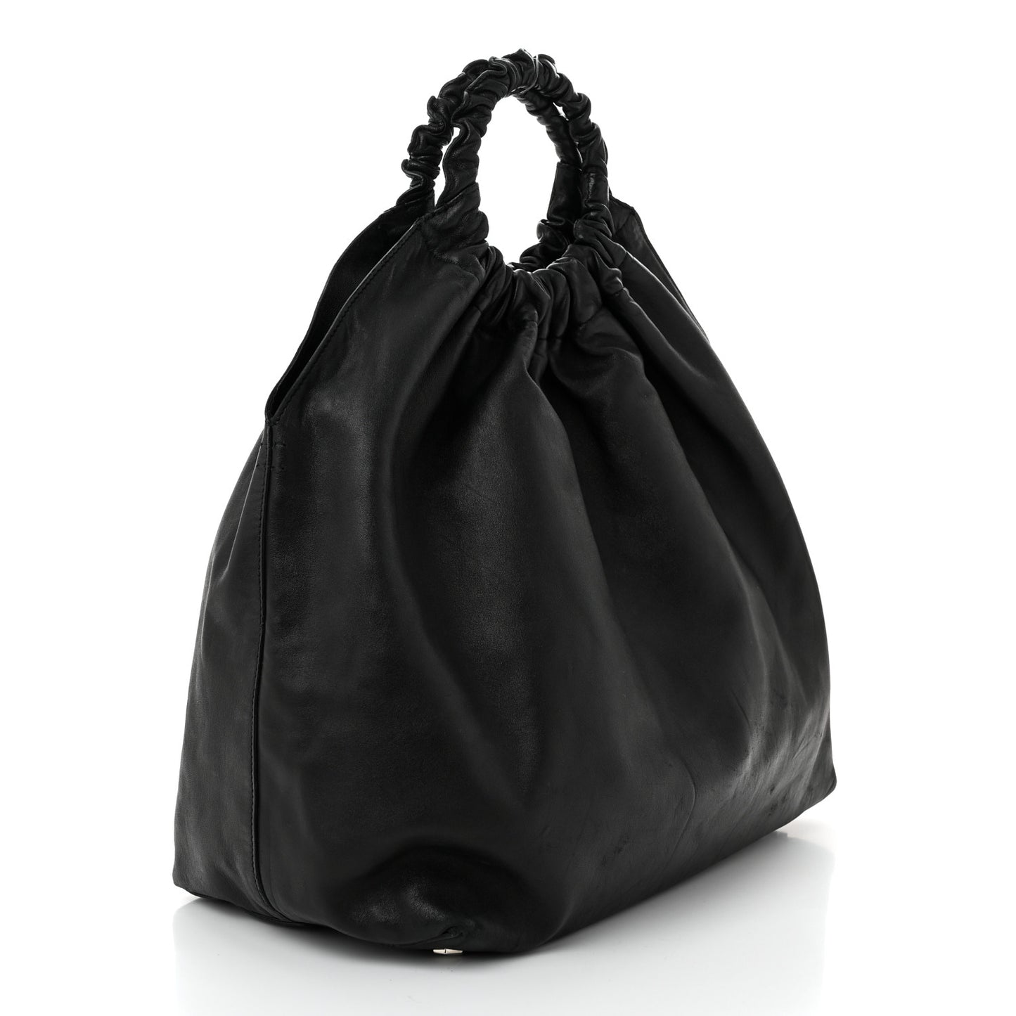Calfskin Double Circle Bag Black