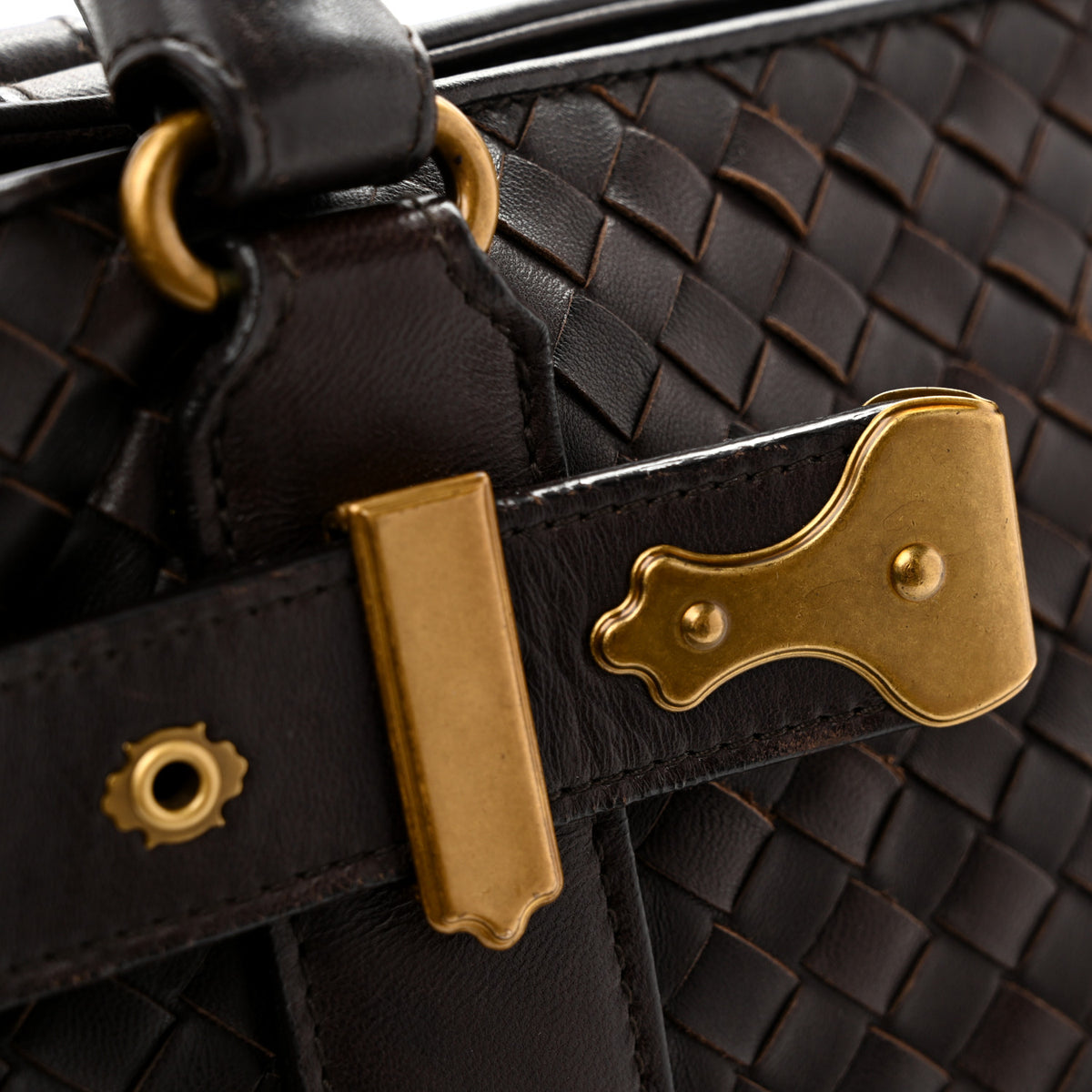Nappa Intrecciato Shoulder Bag Moro