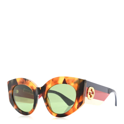 Gucci Acetate Oversized Rectangle Frame Web Sunglasses GG 0275/S Tortoise 1 of 9