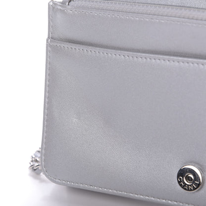Chanel Lizard Calfskin Boy Wallet on Chain WOC Black Silver 12 of 12