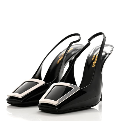Saint Laurent Patent Maxine 115mm Slingback Pumps 36.5 Black 3 of 9