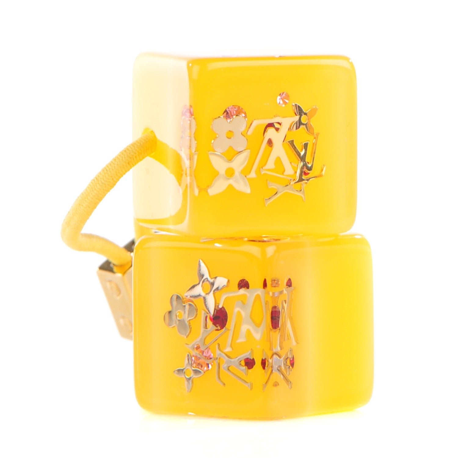 Louis Vuitton Swarovski Crystal Resin Inclusion Hair Cubes Yellow 1 of 4