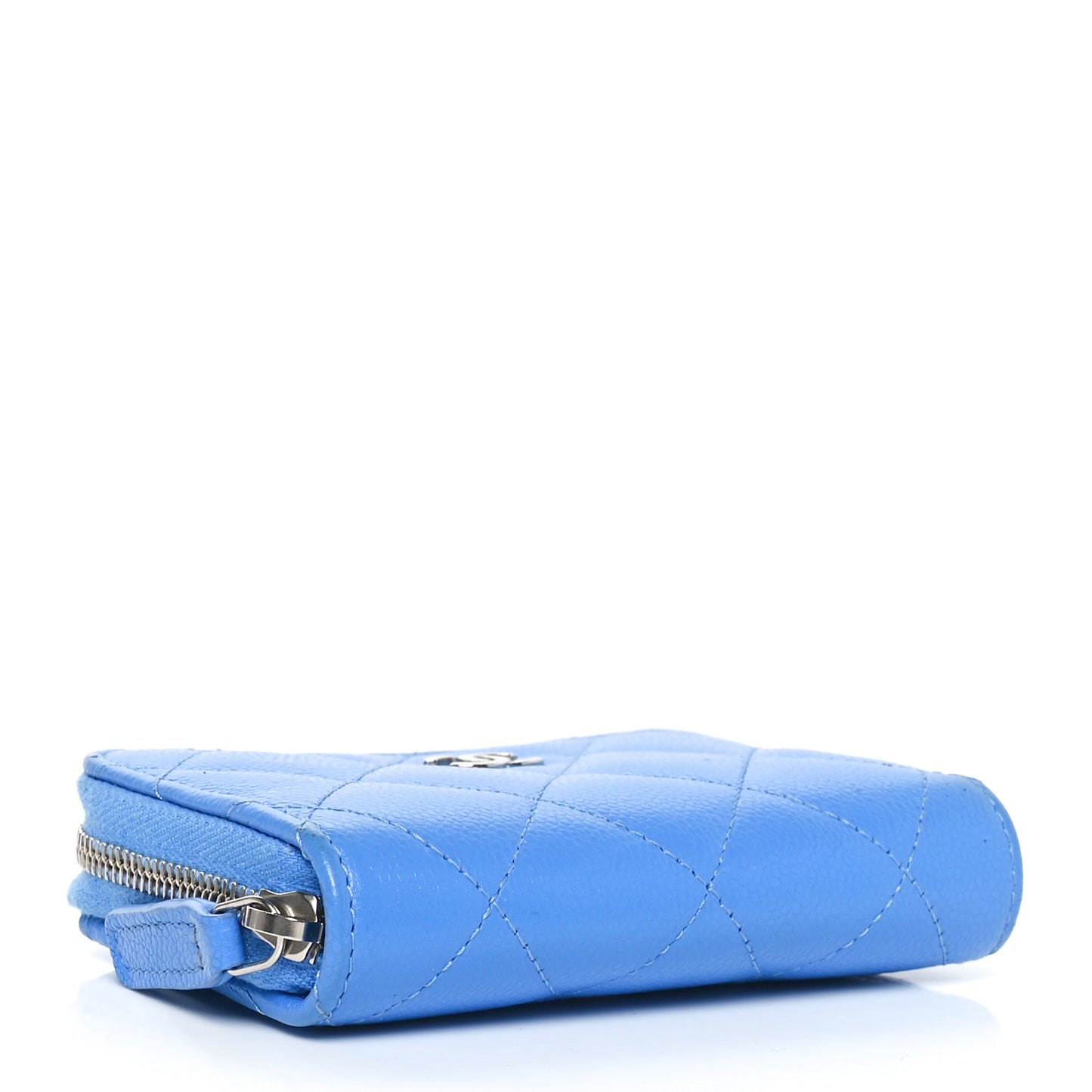 Caviar Quilted Zip Coin Purse Blue
