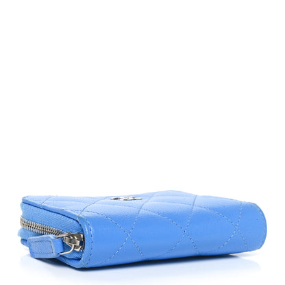 Chanel Caviar Quilted Zip Coin Purse Blue 4 of 10