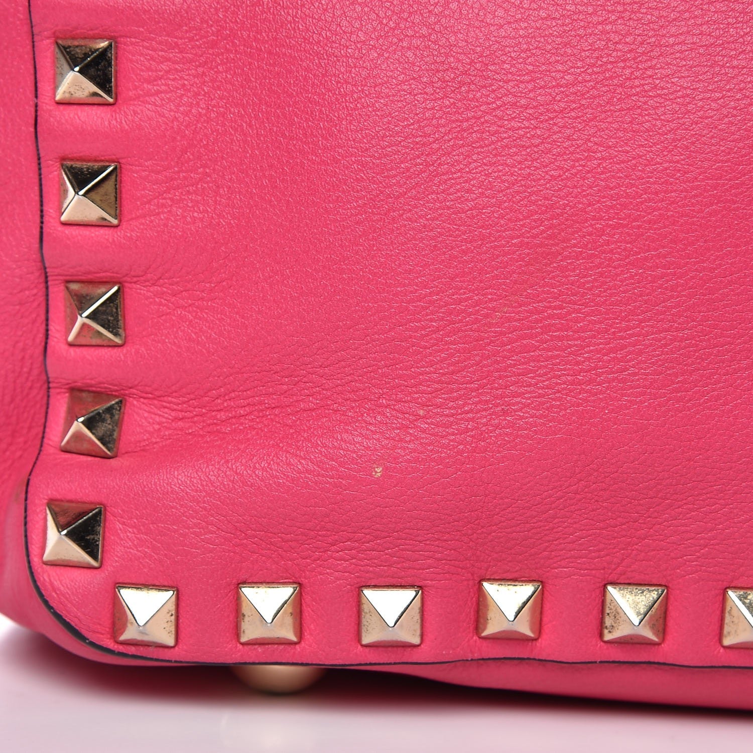 Valentino Garavani Vitello Small Rockstud Tote Raspberry 12 of 12