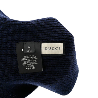 Gucci Wool Tricot Interlocking G Simple GG Beanie Hat M Midnight Blue 5 of 5
