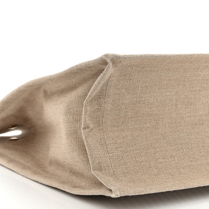 Saint Laurent SAINT LAURENT Embroidered Cotton Linen Rive Gauche Noe Tote Natural Black 9 of 10