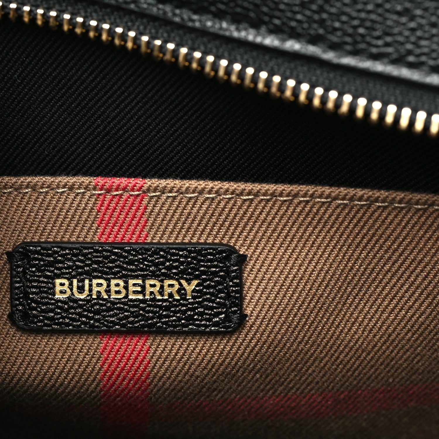 Burberry Calfskin Mega Check Small Banwell Tote Black 6 of 9
