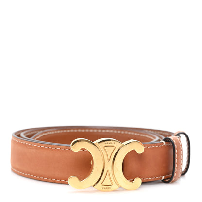 Celine Box Calfskin Medium 25mm Triomphe Belt 75 30 Tan 1 of 6