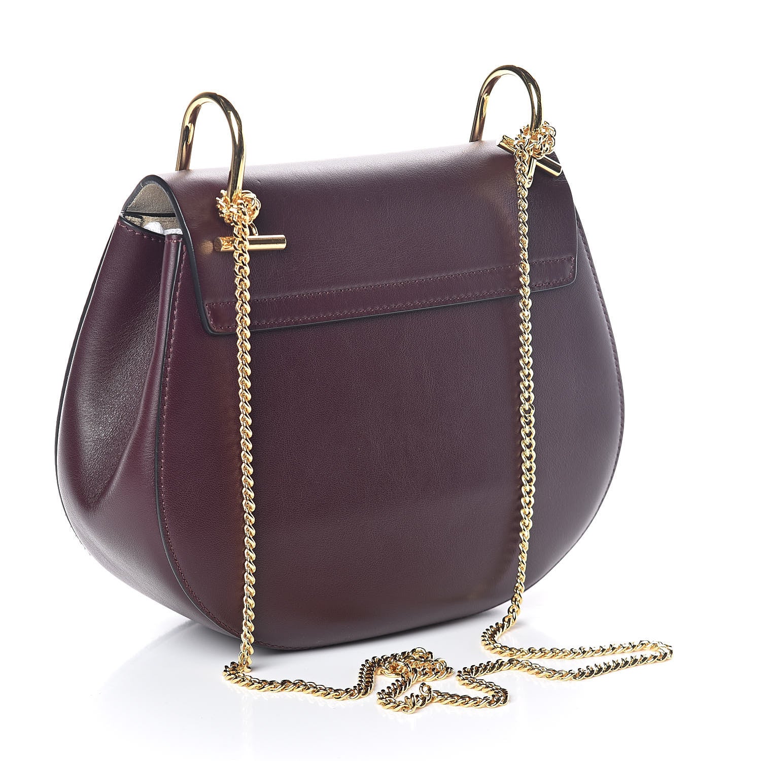 Chloe Calfskin Pony Hair Drew Shoulder Bag Sienna Red 3 of 9