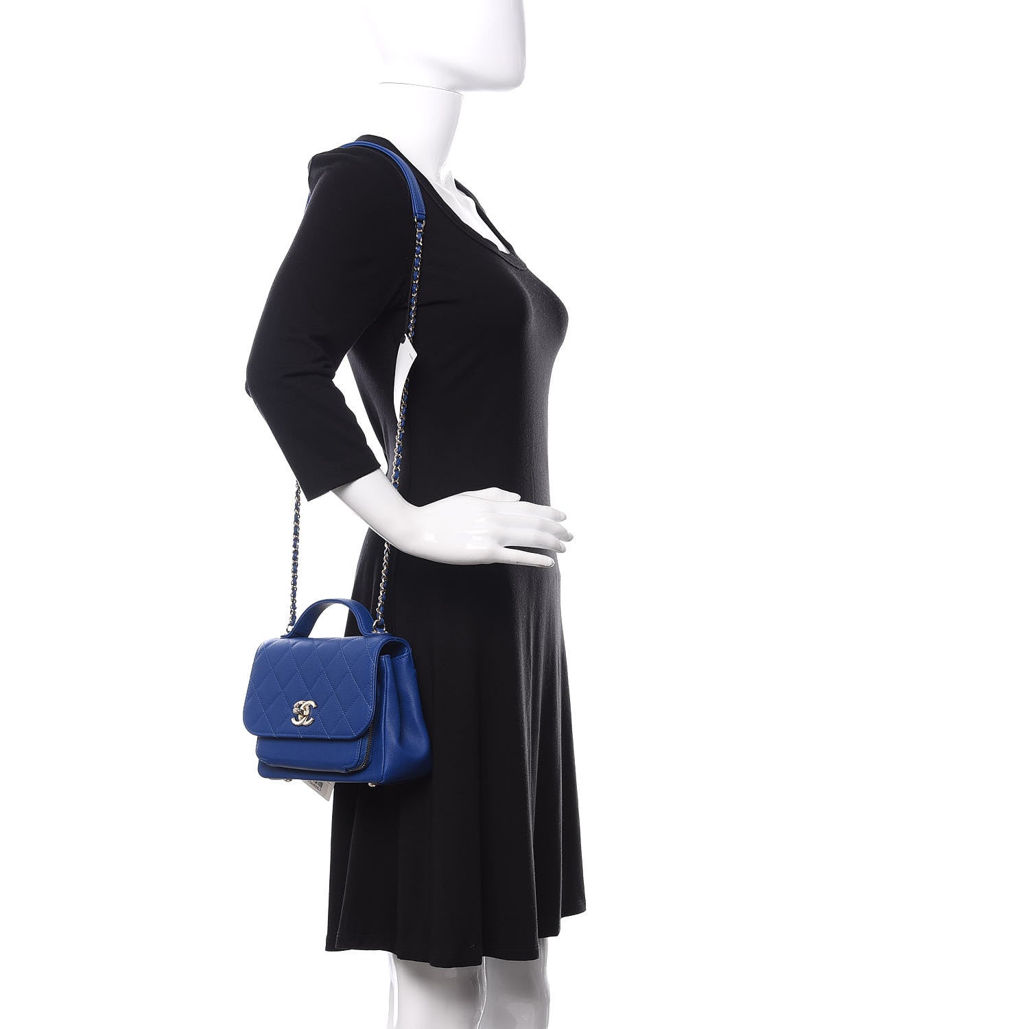 Chanel Caviar Quilted Small Business Affinity Flap Dark Blue 2 of 11