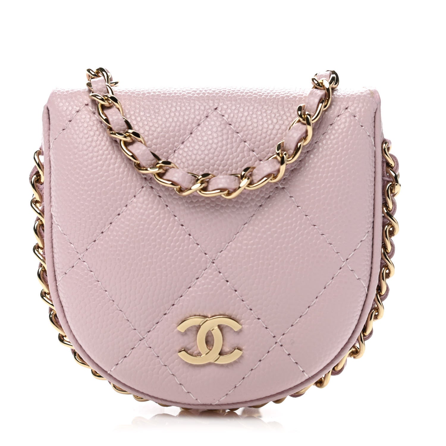 Chanel Caviar Quilted Tray Coin Purse With Chain Pink 1 of 7