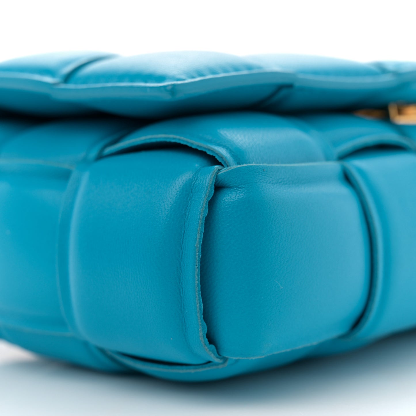 Nappa Maxi Intreccio Small Padded Cassette Crossbody Bag Pool