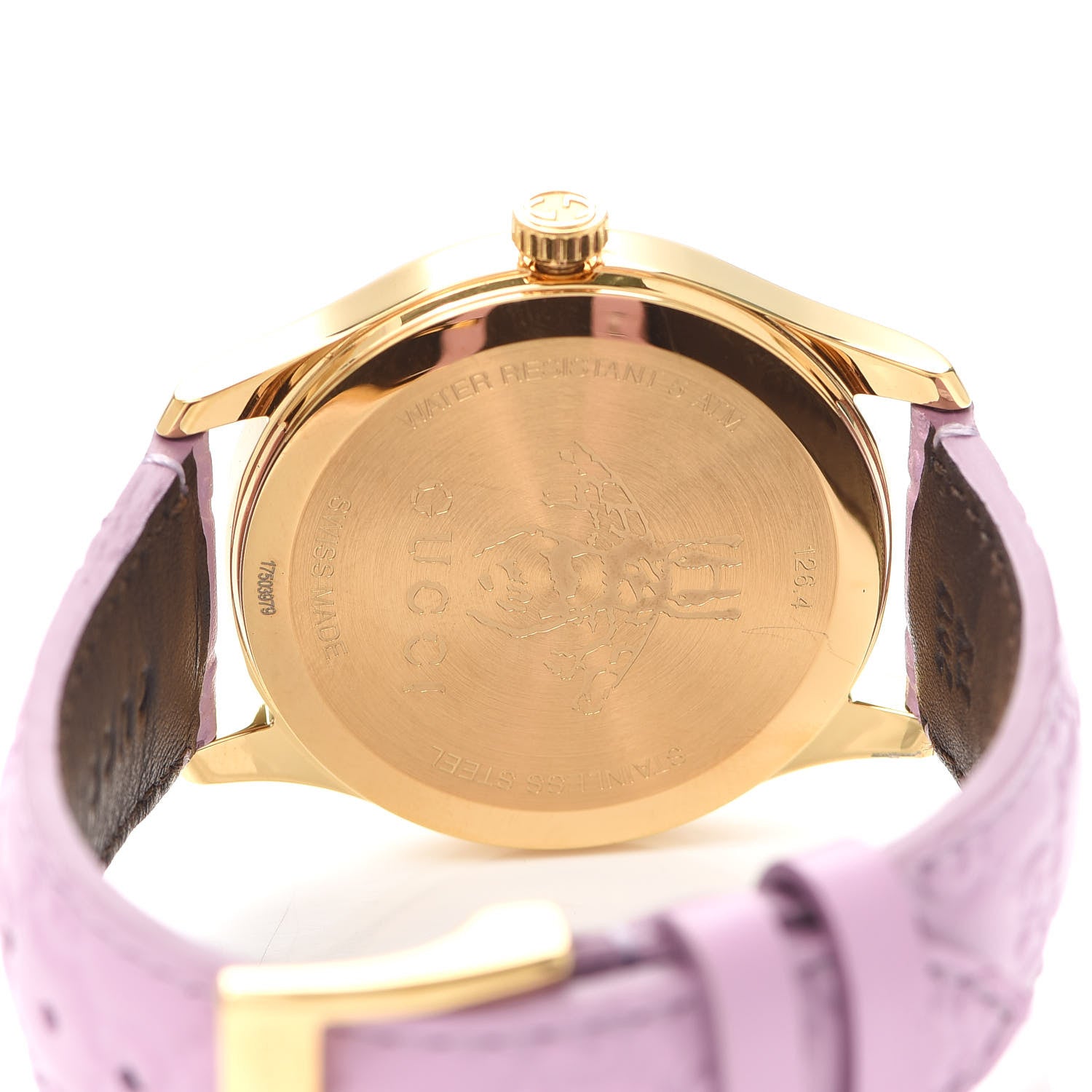 Gucci Stainless Steel Calfskin 38mm G-Timeless Quartz Watch Lilac 4 of 5