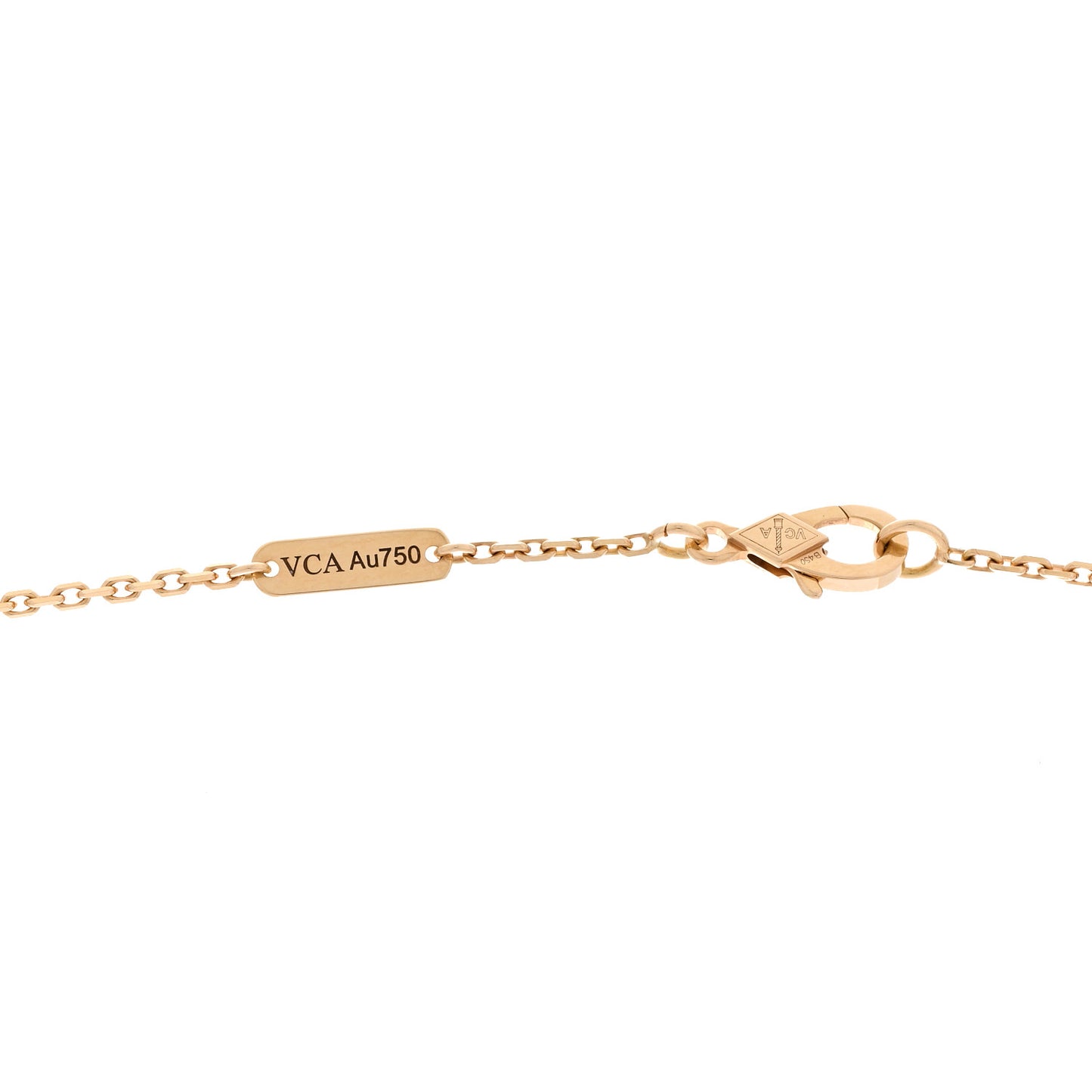 18K Yellow Gold Guilloche Vintage Alhambra Pendant Necklace