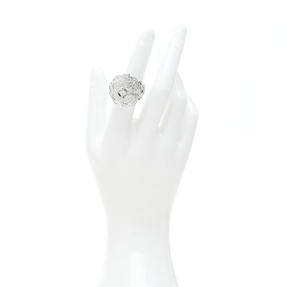 Chanel 18K White Gold Diamond 3.50ct Bouton de Camelia Ring 52 6 2 of 10