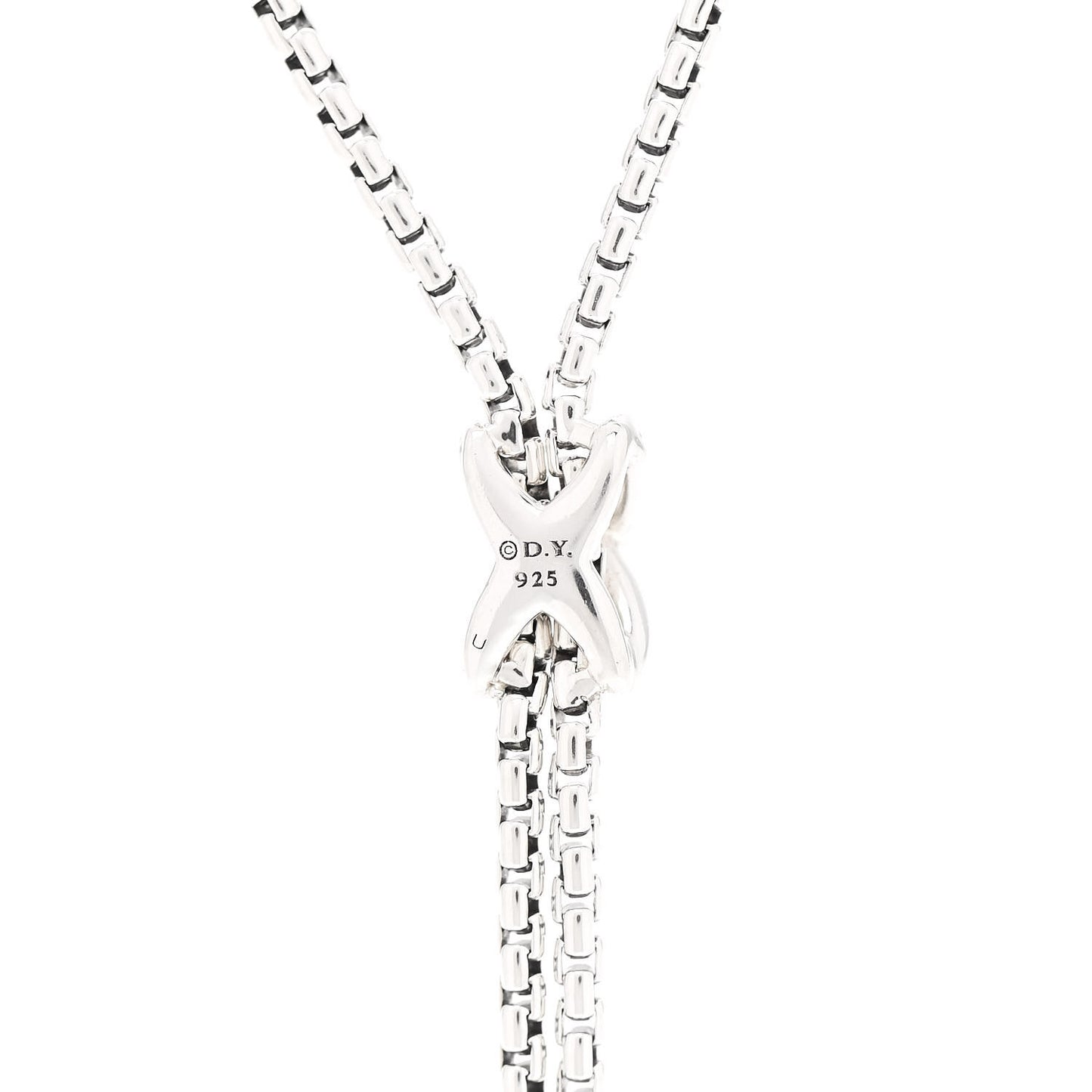 Sterling Silver Diamond Petite X Lariat Necklace