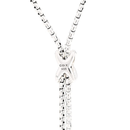 David Yurman Sterling Silver Diamond Petite X Lariat Necklace 4 of 6