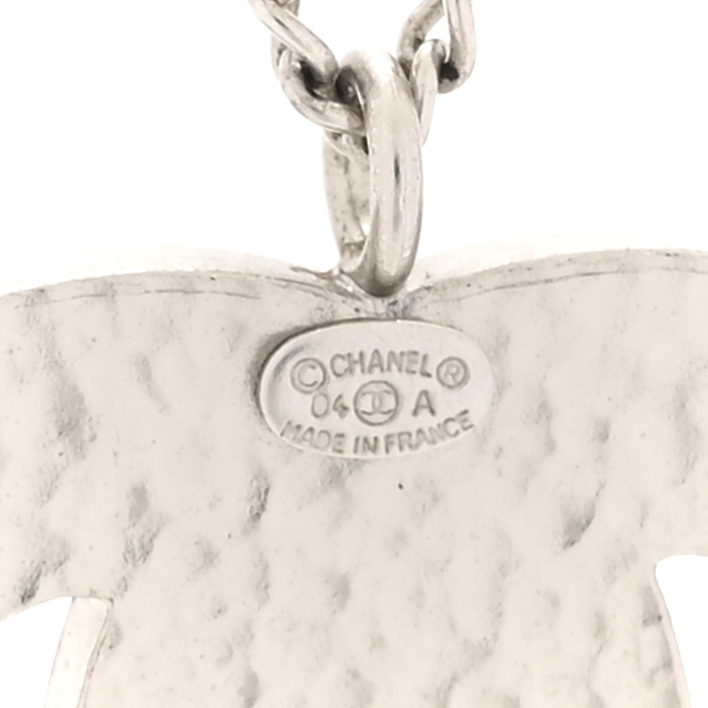 Crystal Heart CC Necklace Silver