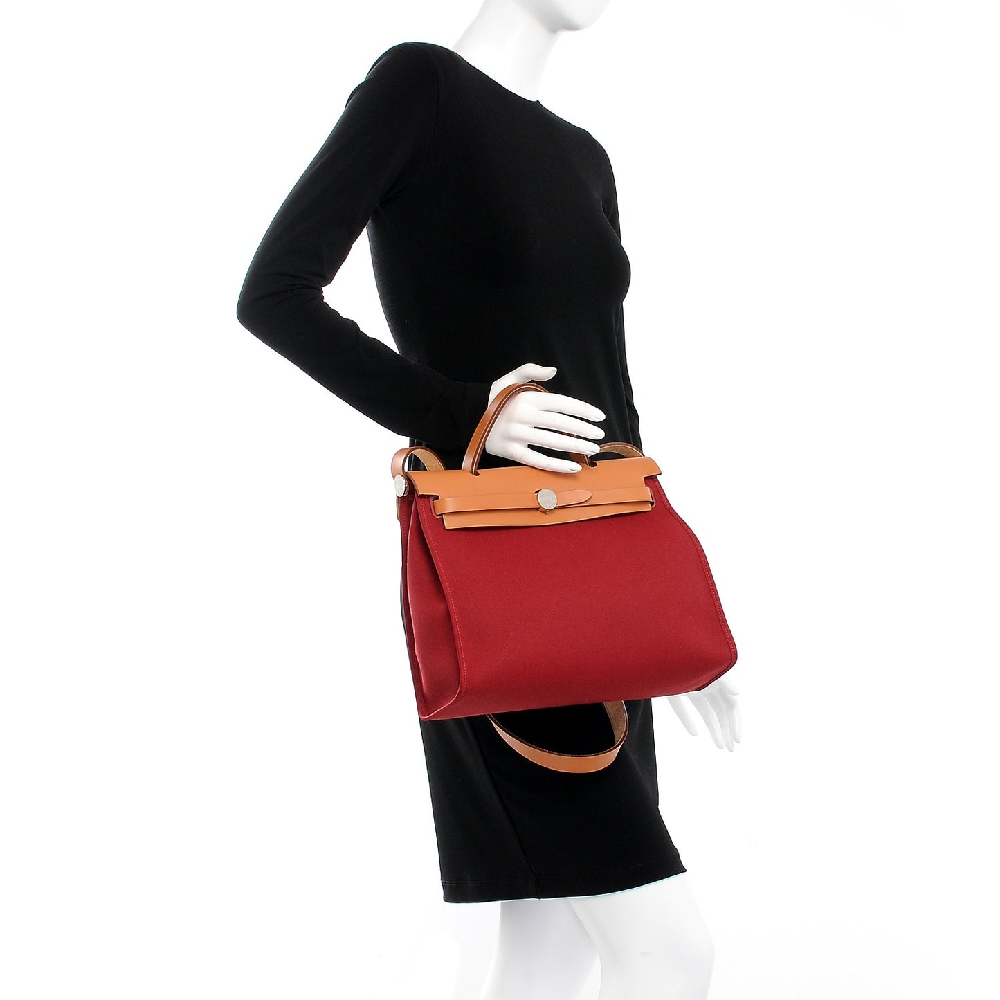 Vache Hunter Toile Herbag Zip 31 PM Rouge Grenat Natural