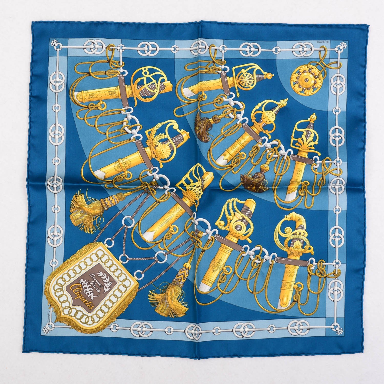 Hermes Silk Cliquetis Pocket Square Scarf 2 of 5