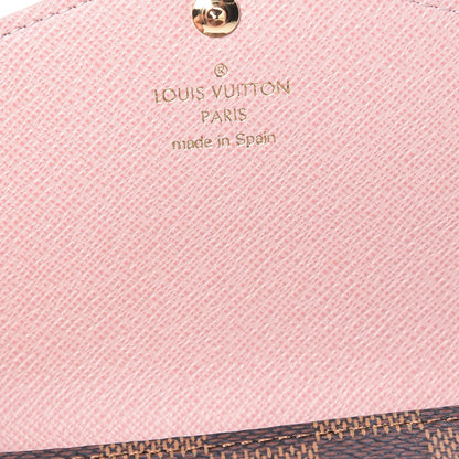 Louis Vuitton Damier Ebene Studded Sarah Wallet NM Rose Ballerine 6 of 10