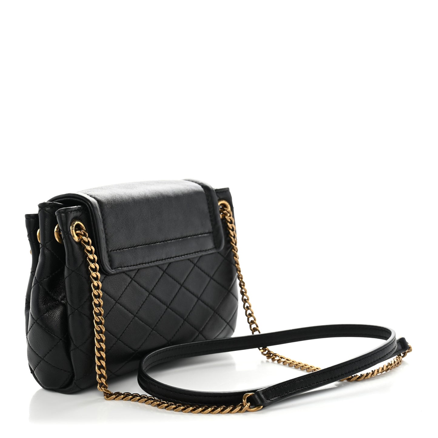 Lambskin Quilted Monogram Mini Nolita Black