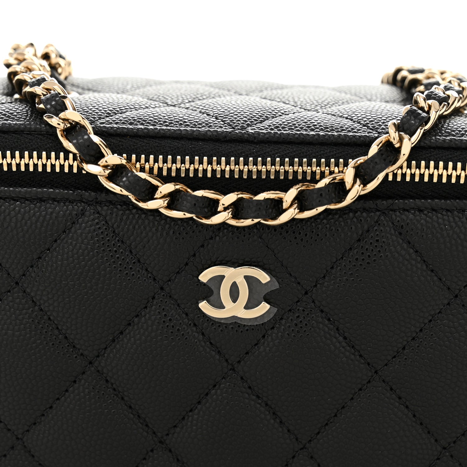 Chanel Caviar Quilted Small Vanity Case With Chain Black 8 of 11