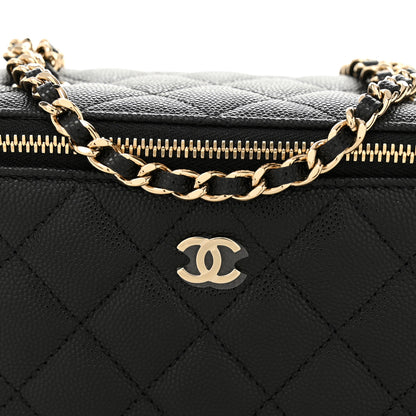Chanel Caviar Quilted Small Vanity Case With Chain Black 8 of 11