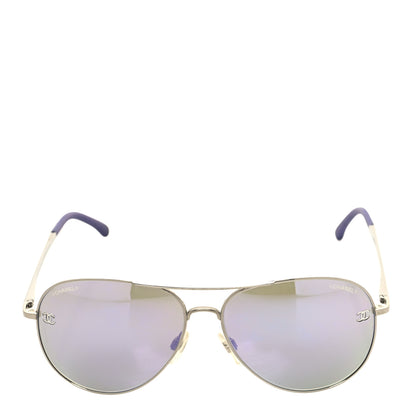 Chanel Metal Aviator CC Sunglasses 4189-T-Q Purple 3 of 9