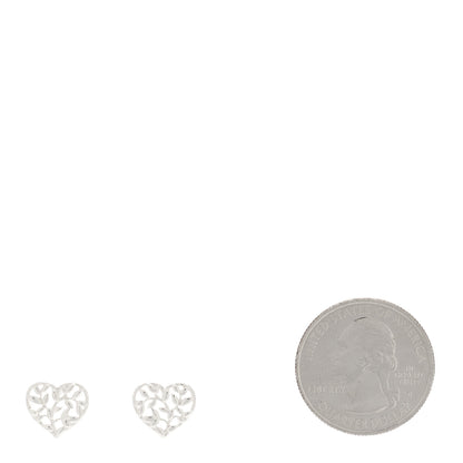 Tiffany Sterling Silver Paloma Picasso Olive Leaf Heart Earrings 2 of 5
