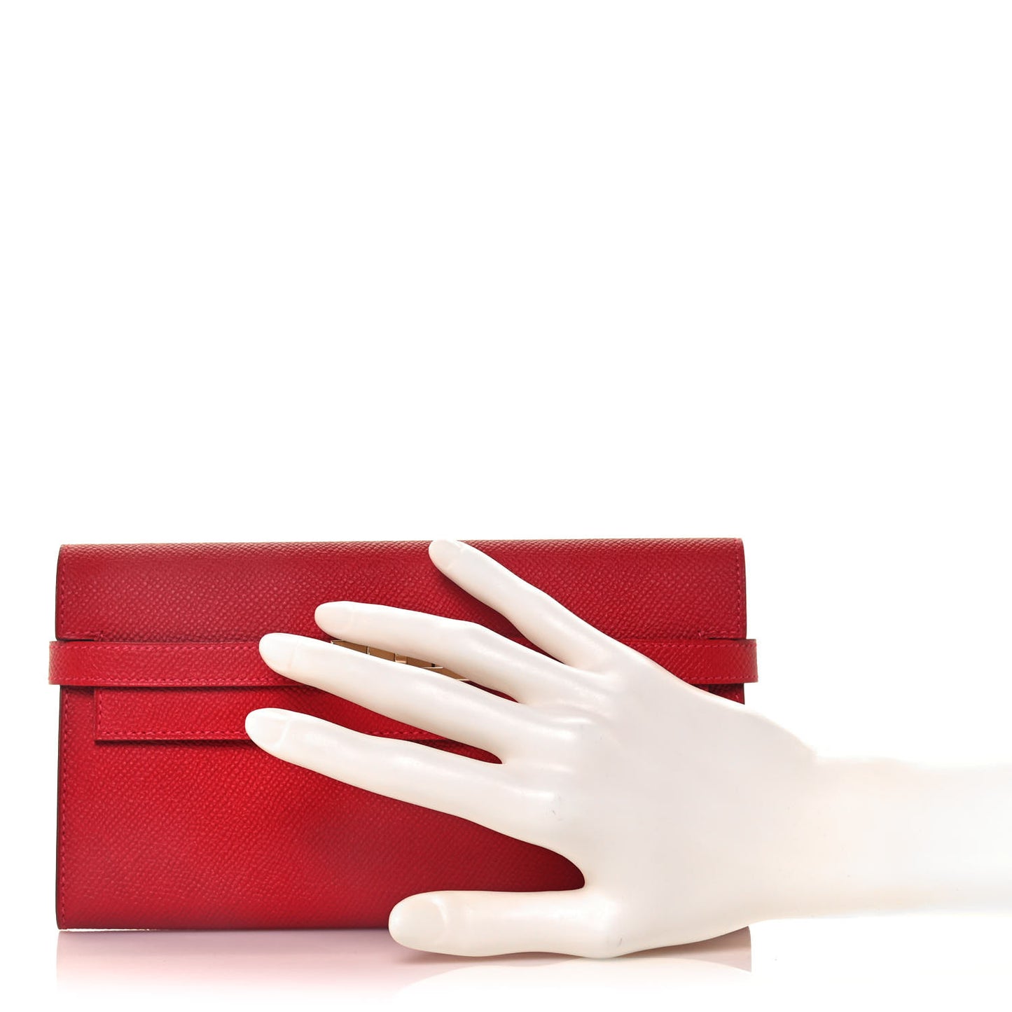 Epsom Kelly Longue Wallet Rouge Casaque