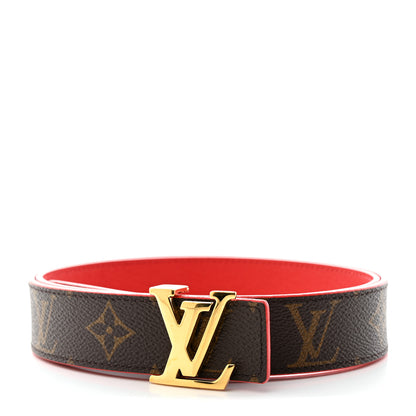 Louis Vuitton Calfskin Monogram LV Initiales Reversible Belt 80 32 Red 1 of 6