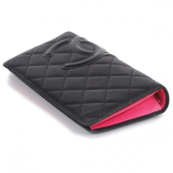 Chanel Calfskin Quilted Cambon Yen Wallet Black 3 of 12