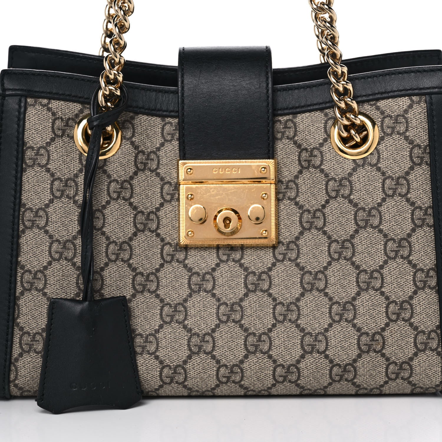 Gucci GG Supreme Monogram Small Padlock Tote Black 9 of 13