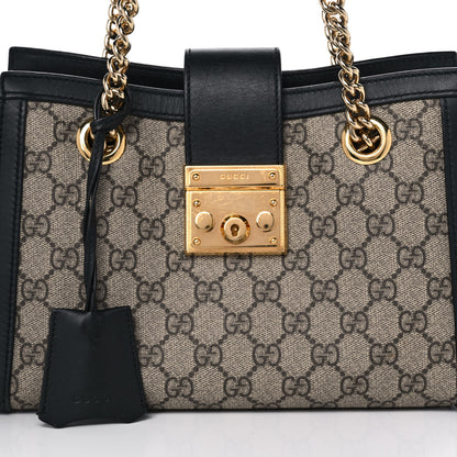 Gucci GG Supreme Monogram Small Padlock Tote Black 9 of 13