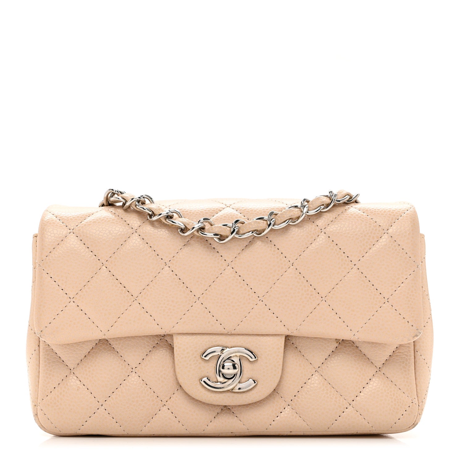 Chanel Caviar Quilted Mini Rectangular Flap Light Beige 1 of 12