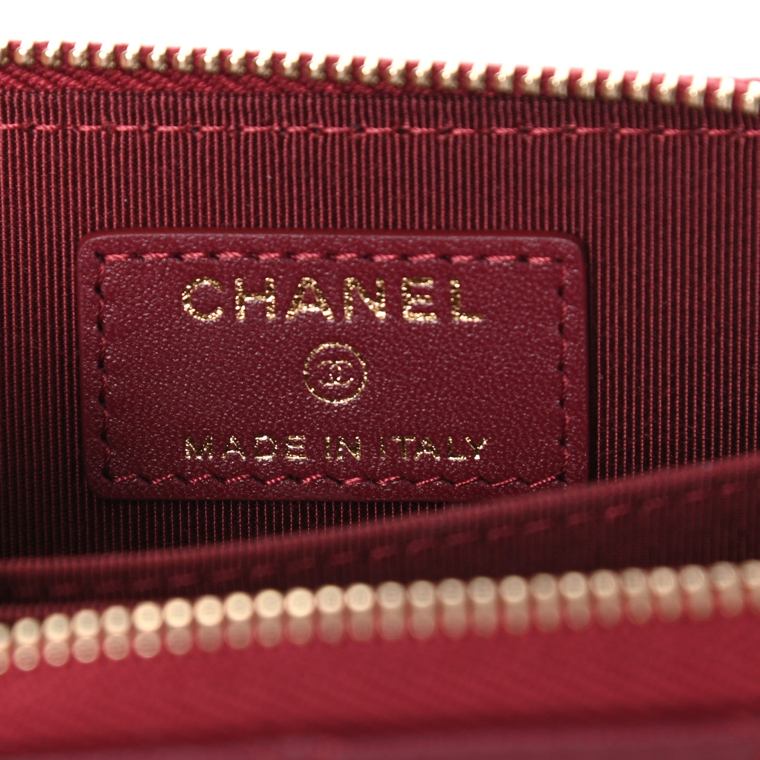 Chanel Lambskin Quilted Zip Around Coin Purse Wallet Burgundy 6 of 7
