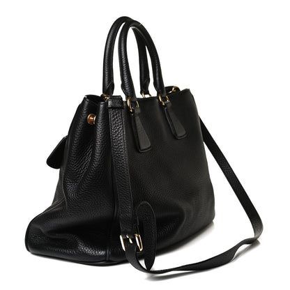 Prada Vitello Daino Tote Black 2 of 15
