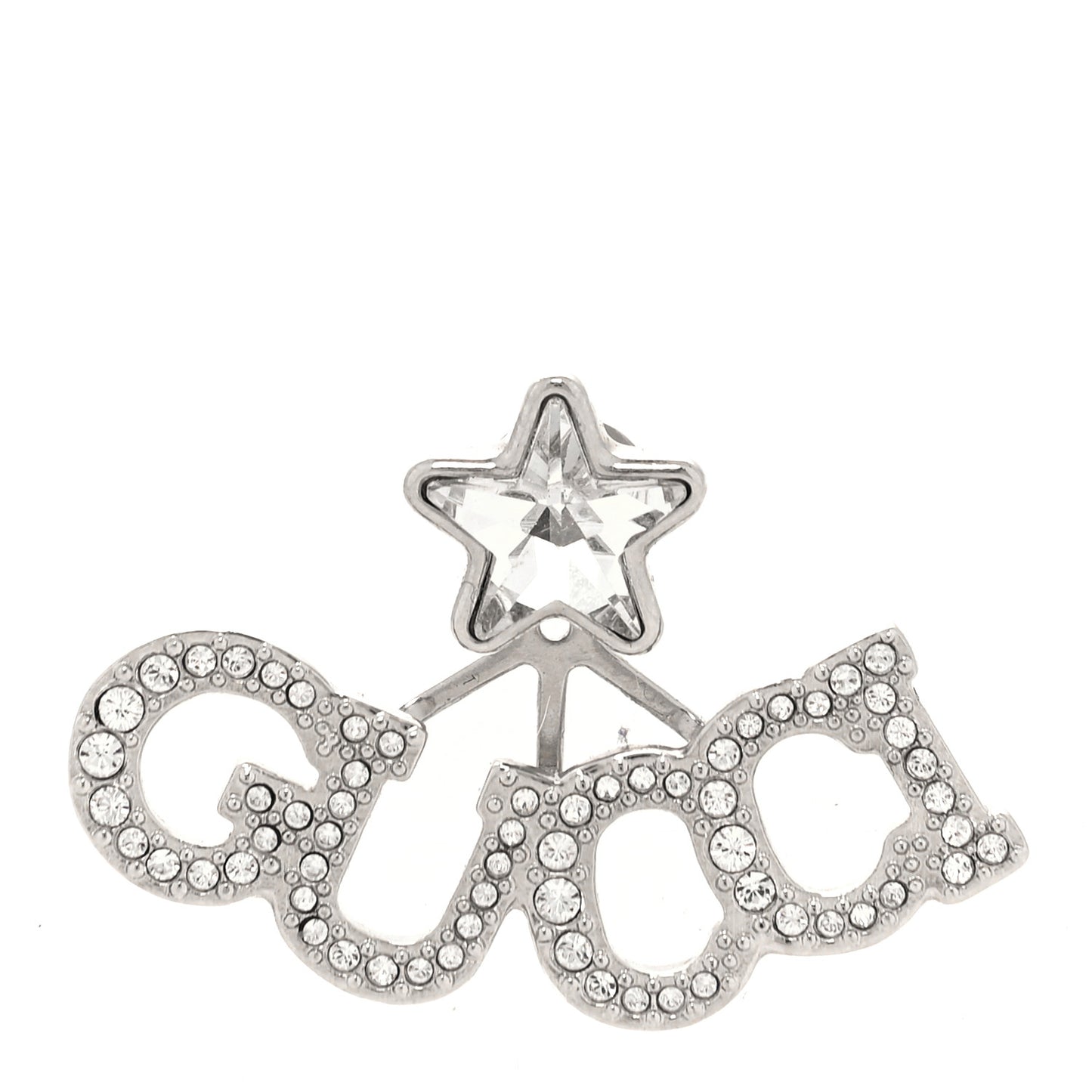 Crystal Star Logo Single Earring Silver