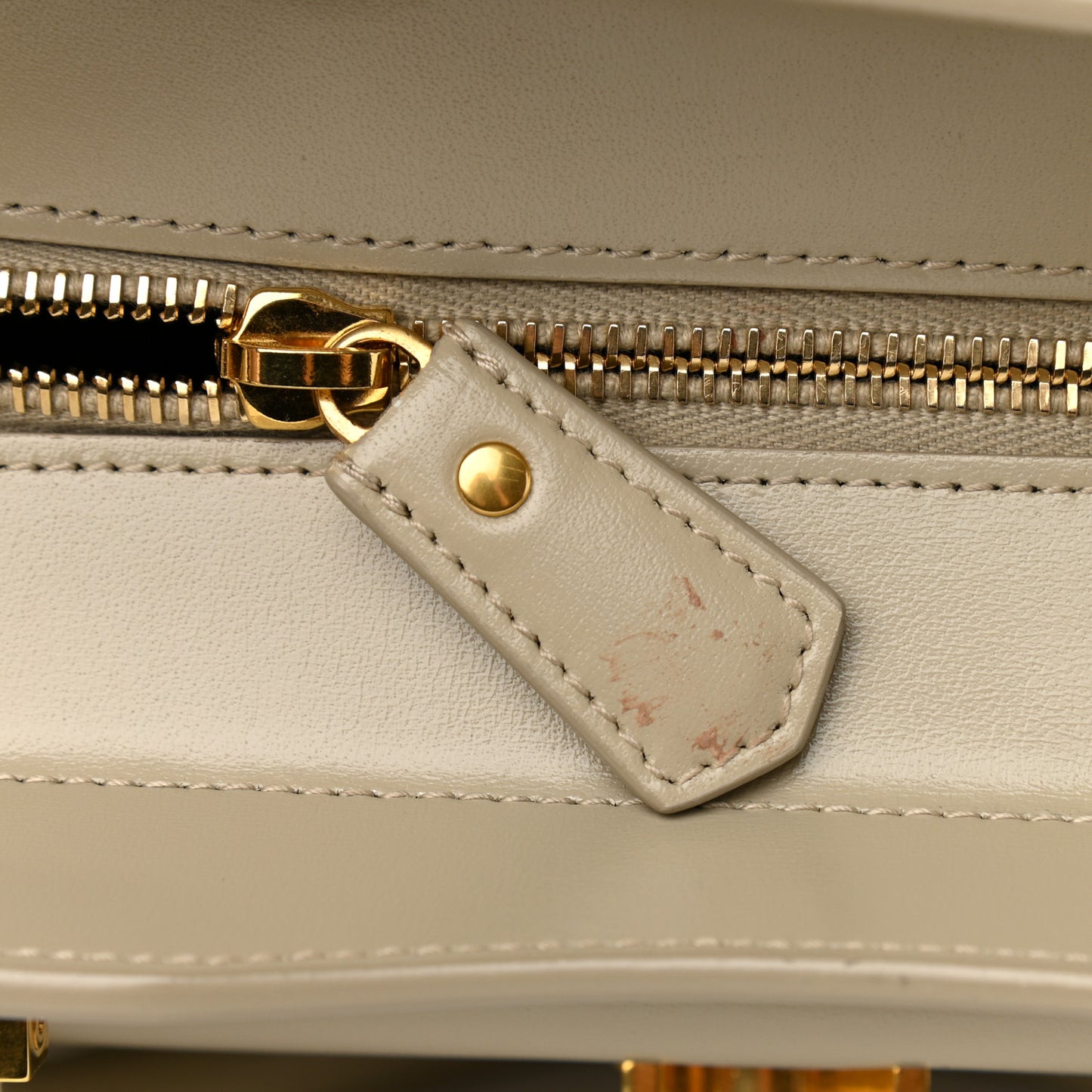 Shiny Calfskin Medium Uptown Tote Sea Salt