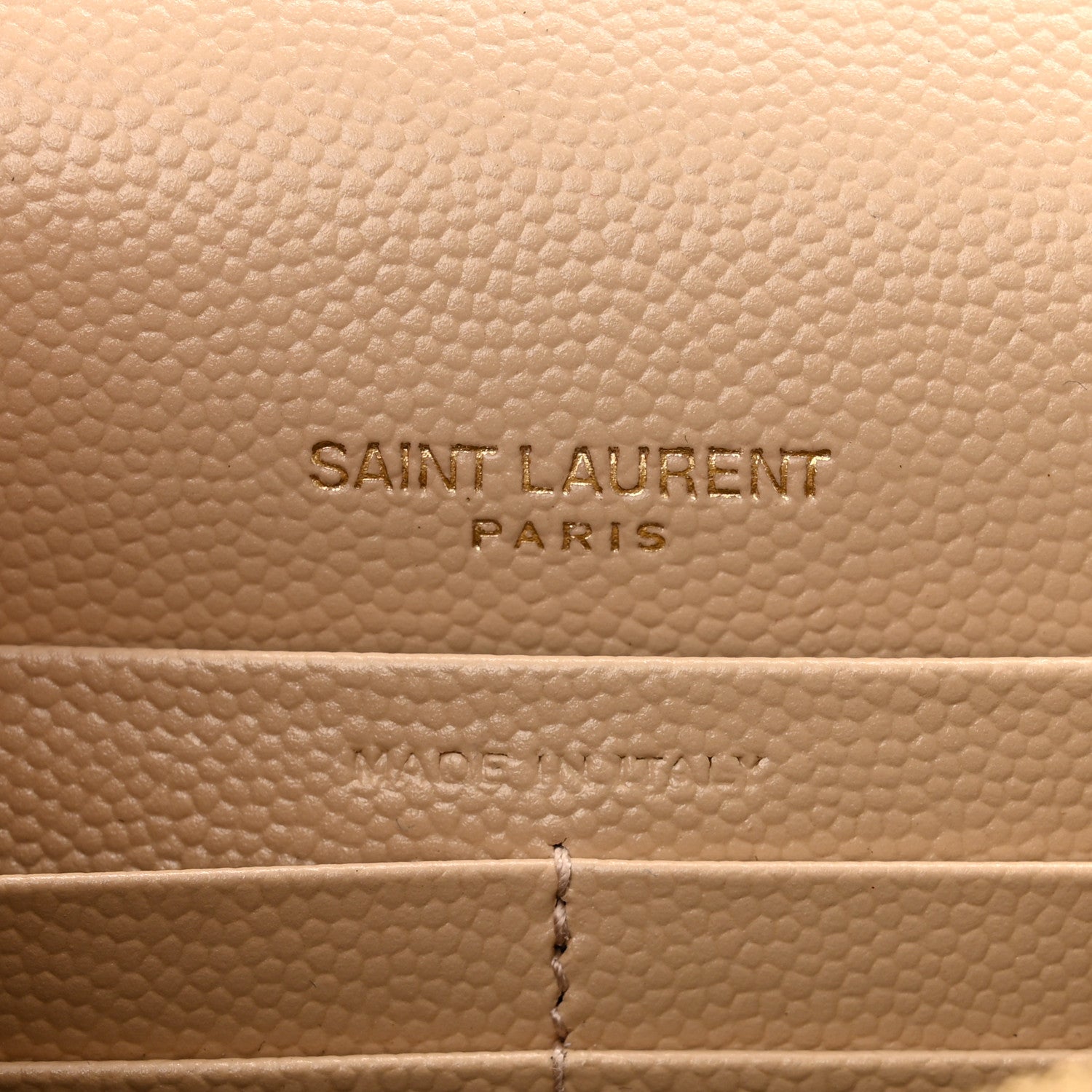 Saint Laurent Grain De Poudre Matelasse Chevron Monogram Envelope Chain Wallet Nude Powder 6 of 11