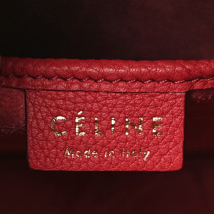 Celine Drummed Calfskin Nano Luggage Red 6 of 10