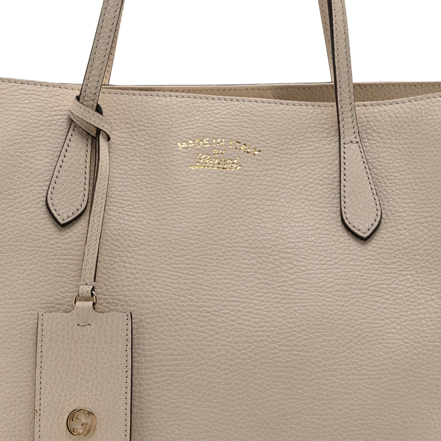 Pebbled Calfskin Medium Swing Tote Off White